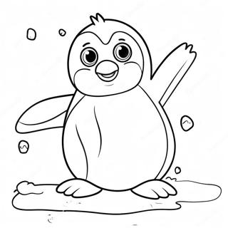 Adorable Penguin Sliding On Ice Coloring Page 13832-11356