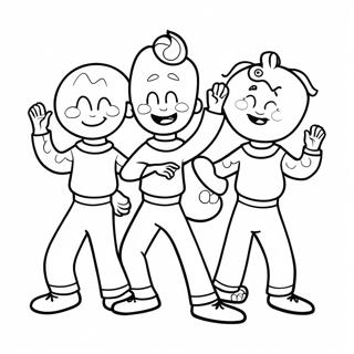 Wiggles Dancing Characters Coloring Page 13852-11369