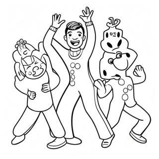 Wiggles Dancing Characters Coloring Page 13852-11372