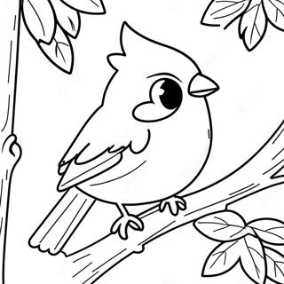 Beautiful Cardinal In A Tree Coloring Page 13882-11393