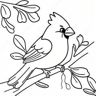 Beautiful Cardinal In A Tree Coloring Page 13882-11395