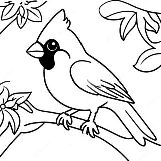 Beautiful Cardinal In A Tree Coloring Page 13882-11396