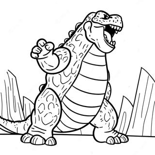 Godzilla Roaring Coloring Page 13902-11416