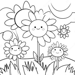 Colorful Flower Garden Coloring Page 13912-11418