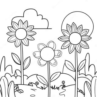 Colorful Flower Garden Coloring Page 13912-11419