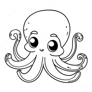 Cute Cartoon Octopus Coloring Page 1392-1102