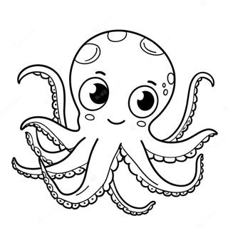 Cute Cartoon Octopus Coloring Page 1392-1103