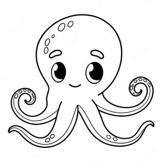 Cute Cartoon Octopus Coloring Page 1392-1104