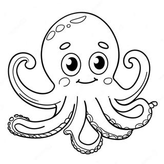 Cute Cartoon Octopus Coloring Page 1392-1225