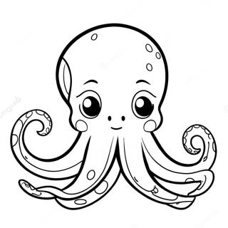 Cute Cartoon Octopus Coloring Page 1392-1226