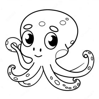 Cute Cartoon Octopus Coloring Page 1392-1227