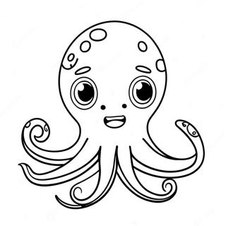 Cute Cartoon Octopus Coloring Page 1392-1228