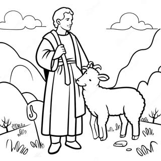 Psalm 23 Shepherd And Sheep Coloring Page 14002-11496