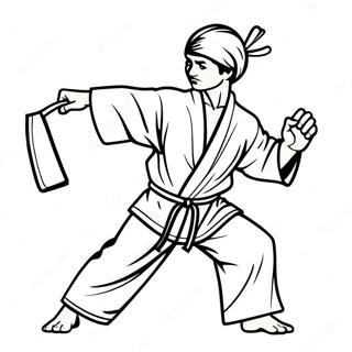 Karate Kid In Action Coloring Page 14021-11498