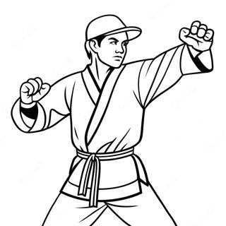 Karate Kid In Action Coloring Page 14021-11499