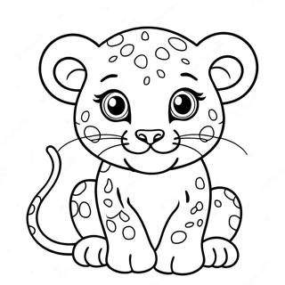 Playful Leopard Cub Coloring Page 1402-1235