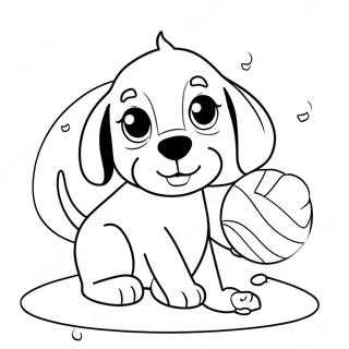 Beagle Puppy Playing With A Ball Coloring Page 14031-11510