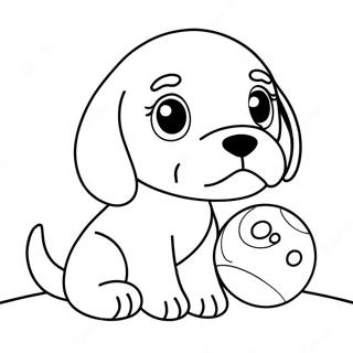 Beagle Puppy Playing With A Ball Coloring Page 14031-11511