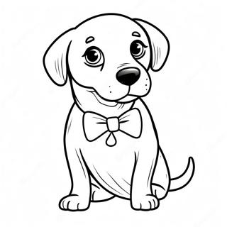 Cute Beagle With A Bowtie Coloring Page 14032-42934