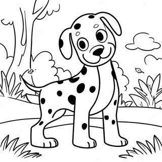 Playful Dalmatian In The Park Coloring Page 14042-11517