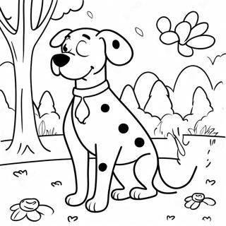 Playful Dalmatian In The Park Coloring Page 14042-11518