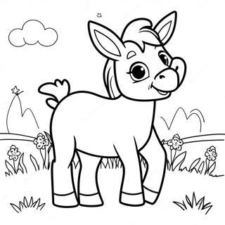 Cute Donkey In A Field Coloring Page 14062-11536