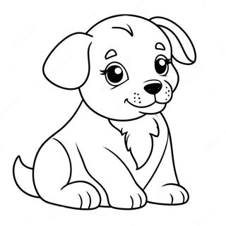 Easy Realistic Puppy Coloring Page 14081-11550