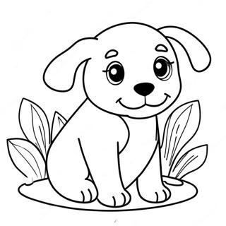 Easy Realistic Puppy Coloring Page 14081-11551