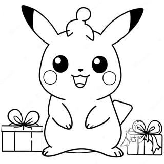 Christmas Pikachu Coloring Pages