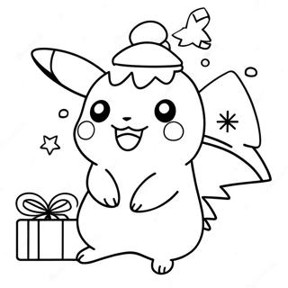 Christmas Pikachu Coloring Page 14091-11555