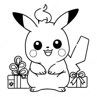 Christmas Pikachu Coloring Page 14091-11556