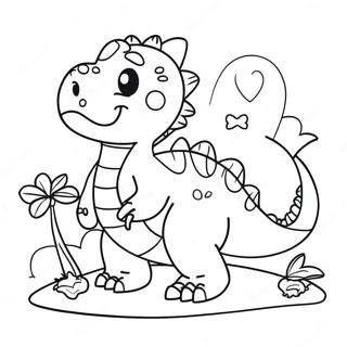 Dinosaur Valentine Coloring Pages