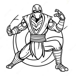 Scorpion Mortal Kombat Action Pose Coloring Page 14201-11642