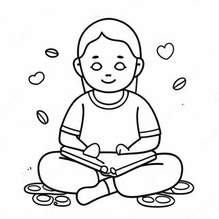 Mindful Child Practicing Self Control Coloring Page 14272-11706