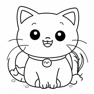 Adorable Kawaii Cat Coloring Page 14282-11714