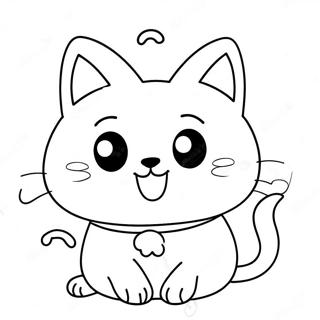 Adorable Kawaii Cat Coloring Page 14282-11715