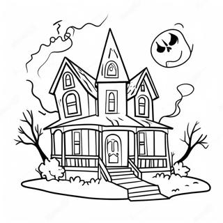 Spooky Haunted House Coloring Page 142-117