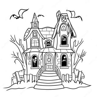 Spooky Haunted House Coloring Page 142-119