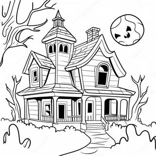 Spooky Haunted House Coloring Page 142-120