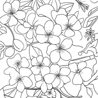 Sakura Blossom Coloring Page 14321-11740