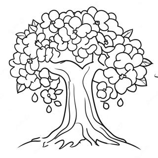 Cute Sakura Tree Coloring Page 14322-11743