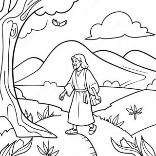 Beautiful Bible Verse With Nature Scene Coloring Page 14382-11789