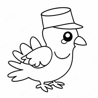 Funny Pigeon With A Hat Coloring Page 14392-11800