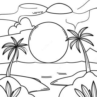 Bright Orange Sunset Coloring Page 14402-11806