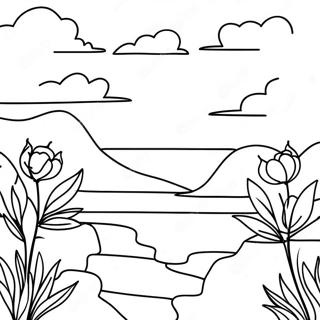 Bright Orange Sunset Coloring Page 14402-11807