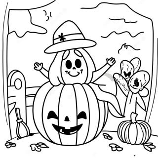 Joyful Christian Halloween Scene Coloring Page 14412-11817