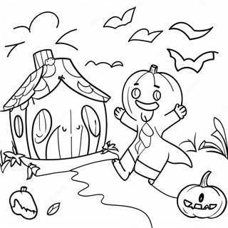 Joyful Christian Halloween Scene Coloring Page 14412-11819