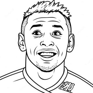 Neymar Action Shot Coloring Page 1441-1259