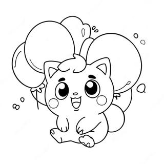 Cute Jigglypuff With Balloons Coloring Page 14422-11821