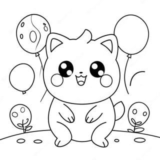 Cute Jigglypuff With Balloons Coloring Page 14422-11822